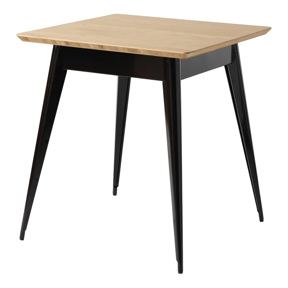 Table à manger carrée en chêne et acier noir foncé 70x70cm 55 - Tolix