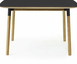 Table à manger carrée en chêne et lino noir 120 x 120 cm Form - Normann Copenhagen