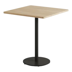Table à manger carrée en chêne et piétement en acier noir 70 x 70 x 75 cm Moka - TIPTOE