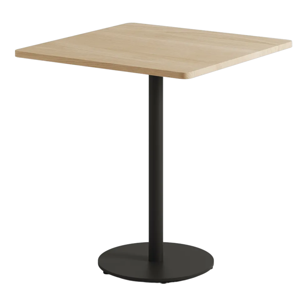 Table à manger carrée en chêne et piétement en acier noir 70 x 70 x 75 cm Moka - TIPTOE