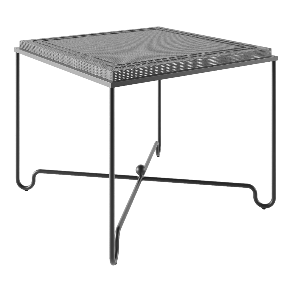 Table à manger de jardin noire 90x90 cm Tropique - Gubi