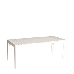 Table à manger de jardin rectangulaire en acier beige 191x80x76cm Haus - Hübsch