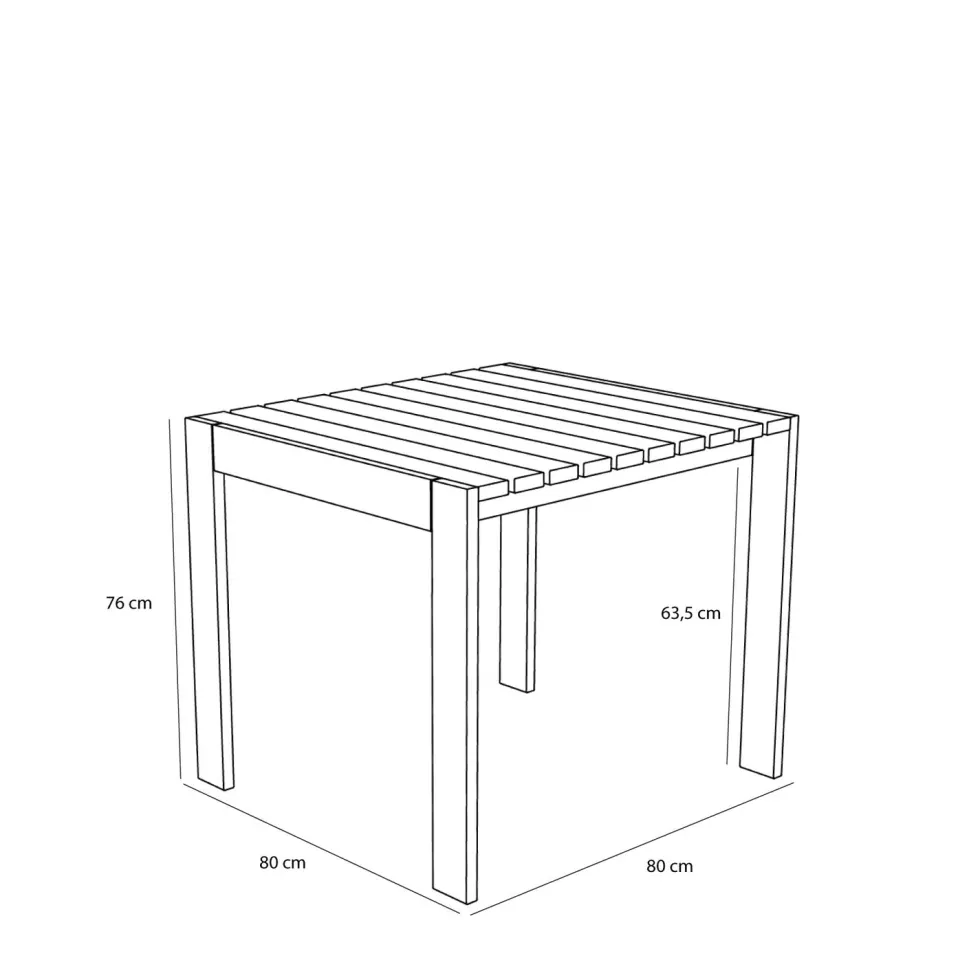 Table à manger de jardin rectangulaire en acier beige 89x80x76cm Haus - Hübsch