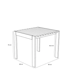 Table à manger de jardin rectangulaire en acier marron 89x80x76cm Haus - Hübsch