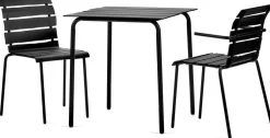 Table à manger d'extérieur carrée en métal noir 70x70x75cm - valerie_objects