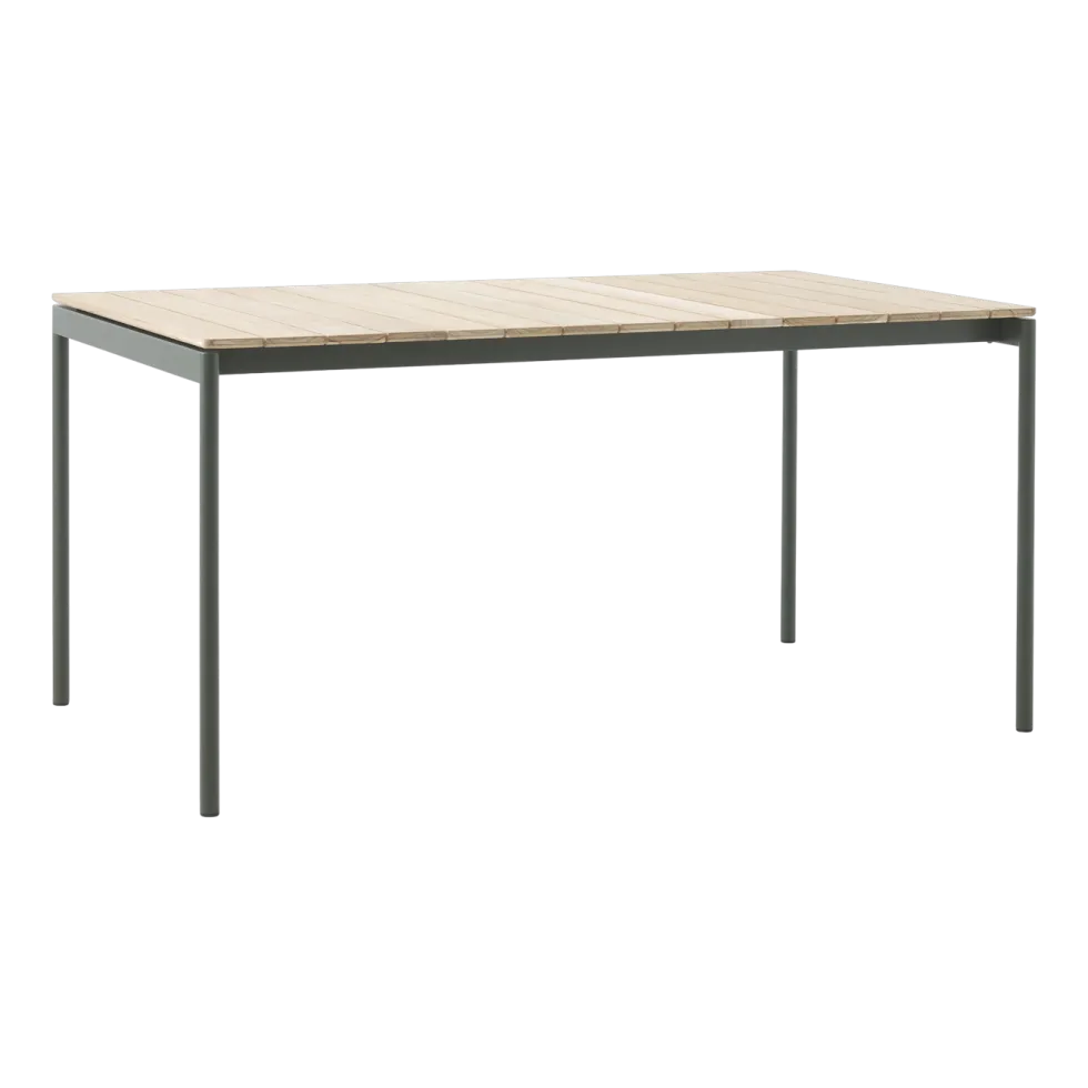 Table à manger d'extérieur en acier vert bronze 150 cm Ville AV25 - &tradition