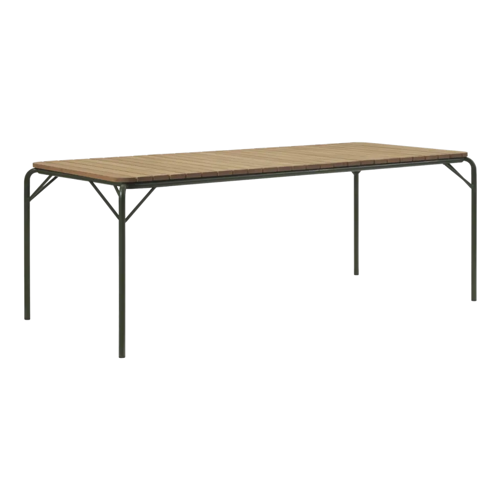 Table à manger d'extérieur en acier vert 90 x 200 cm Robinia Vig - Normann Copenhagen