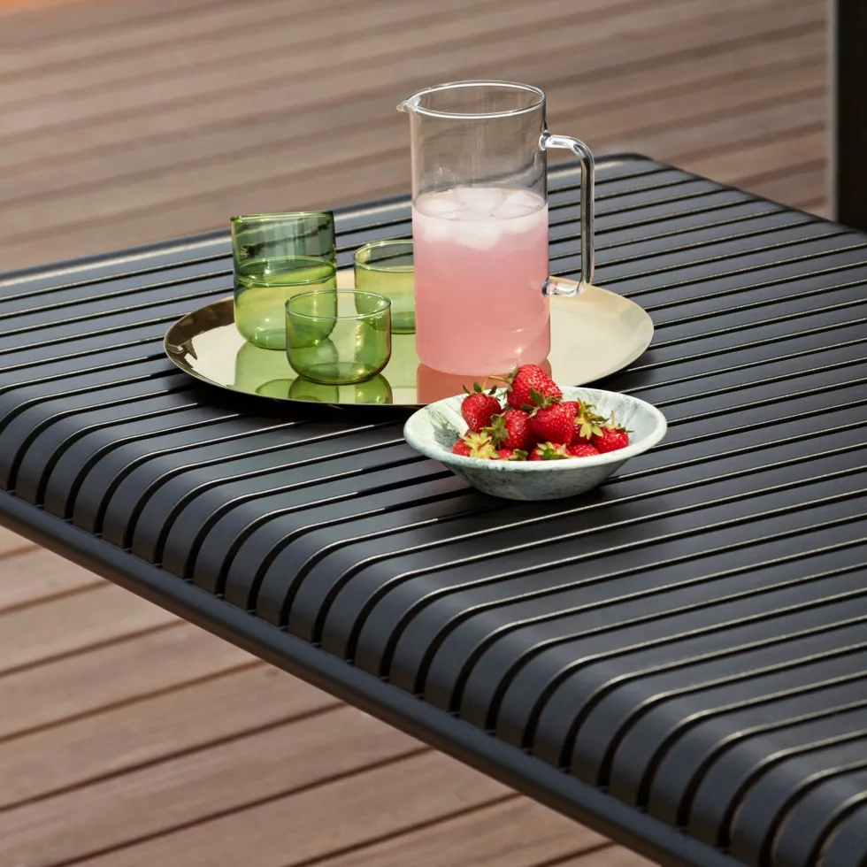 Table à manger d'extérieur en métal gris 170x90cm Palissade - HAY