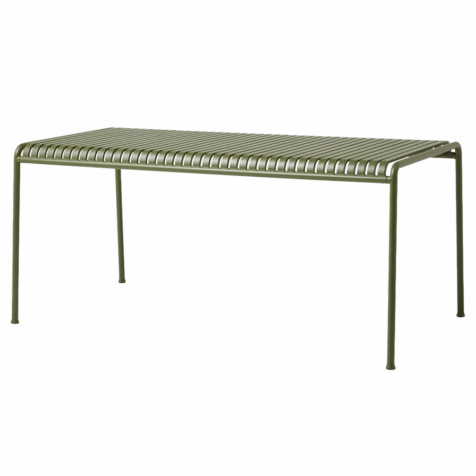 Table à manger d'extérieur en métal olive 170x90cm Palissade - HAY