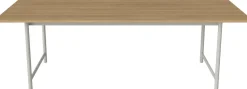 Table à manger d'extérieur en teck et acier laqué gris 230 x 90 cm Track - Bolia
