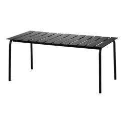 Table à manger d'extérieur rectangulaire en métal noir 170x90x74cm - valerie_objects
