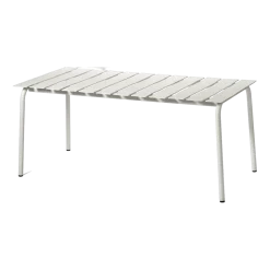 Table à manger d'extérieur rectangulaire en métal off-white 170x90x74cm - valerie_objects