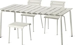 Table à manger d'extérieur rectangulaire en métal off-white 170x90x74cm - valerie_objects