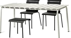 Table à manger d'extérieur rectangulaire en métal off-white 170x90x74cm - valerie_objects