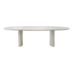 Table à manger ellipse en plâtre minéral 200x120cm Ari Ellipse - Vincent Sheppard