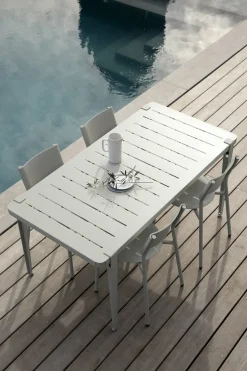 Table à manger en acier gris craie 160 x 80 x 75 cm Midi - TIPTOE