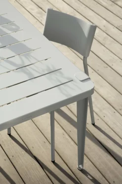 Table à manger en acier gris craie 160 x 80 x 75 cm Midi - TIPTOE