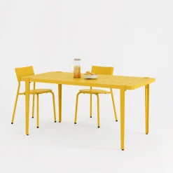 Table à manger en acier jaune 160 x 80 x 75 cm Midi - TIPTOE