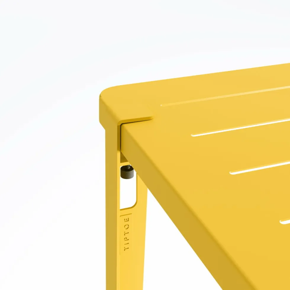 Table à manger en acier jaune 190 x 90 x 75 cm Midi - TIPTOE