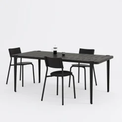 Table à manger en acier noir 190 x 90 x 75 cm Midi - TIPTOE