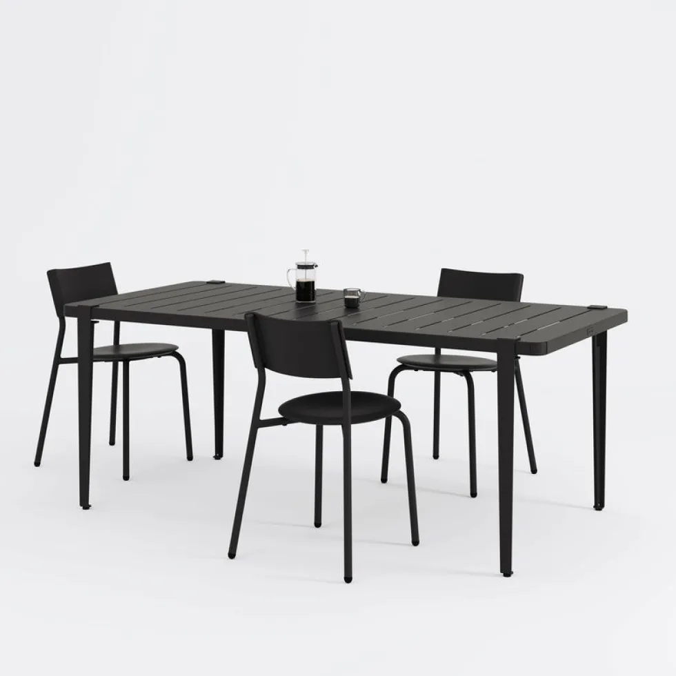 Table à manger en acier noir 190 x 90 x 75 cm Midi - TIPTOE