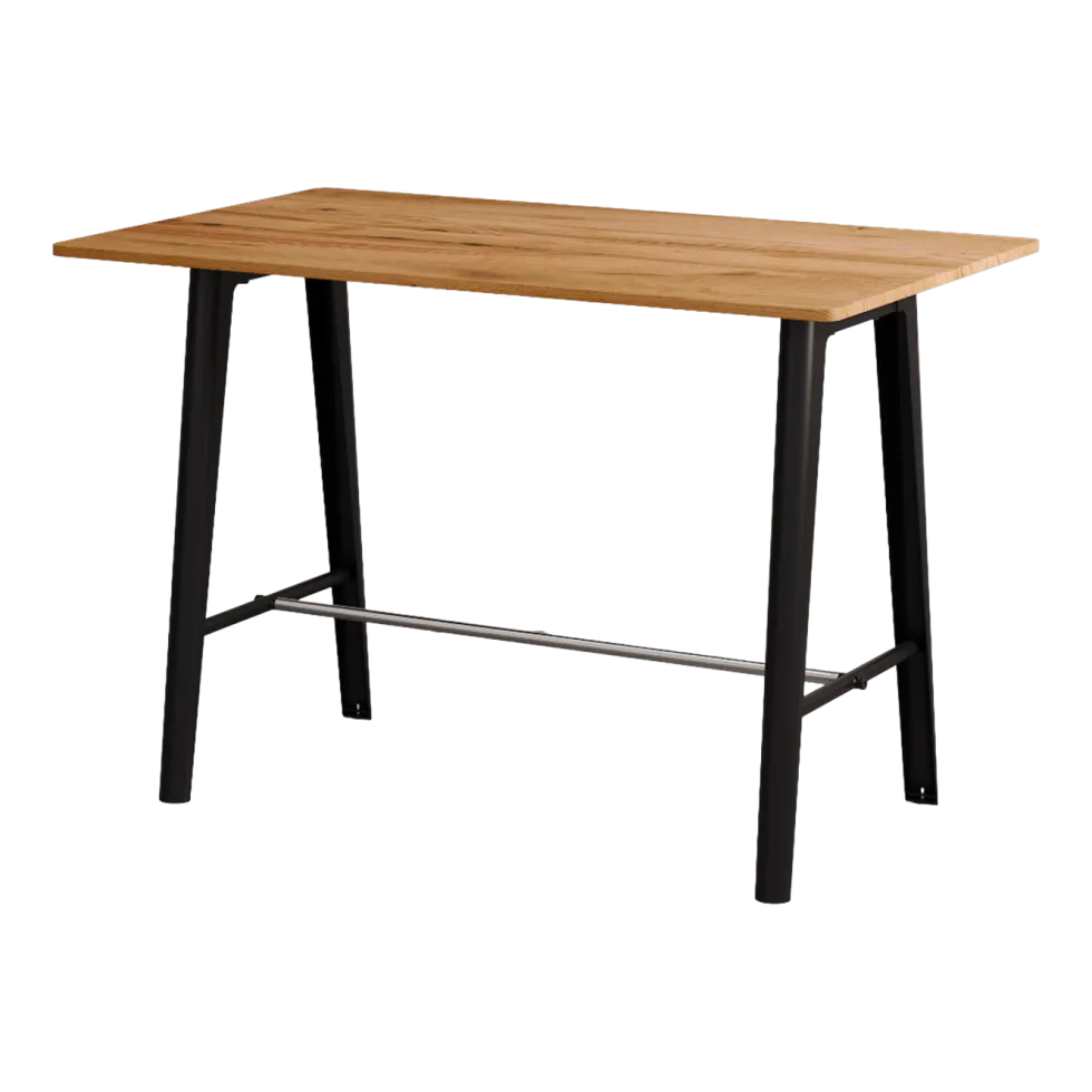 Table à manger en bois ancien et piètement en acier noir 160 x 95 x 75 cm New modern - TIPTOE