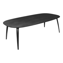 Table à manger en bois de frêne teinté noir 120x230cm Elliptique - Gubi