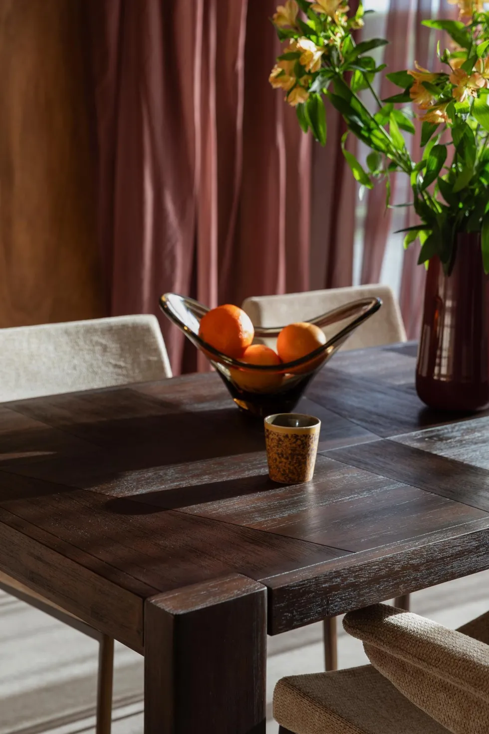 Table à manger en bois d'hévéa 180x90x75cm Bruneau - Dutchbone