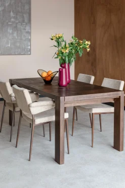 Table à manger en bois d'hévéa 180x90x75cm Bruneau - Dutchbone