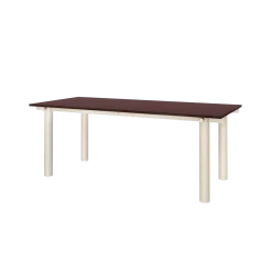 Table à manger en chêne bordeaux et acier beige clair 200x90cm Atura - Ferm living