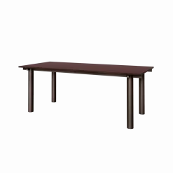 Table à manger en chêne bordeaux et acier chocolat 200x90cm Atura - Ferm living