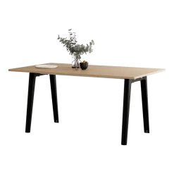 Table à manger en chêne éco-certifié 160 x 95 cm piètements noirs New Modern - Tiptoe