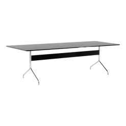 Table à manger en chêne noir et chrome 250x110 cm Pavilion AV24 - &tradition
