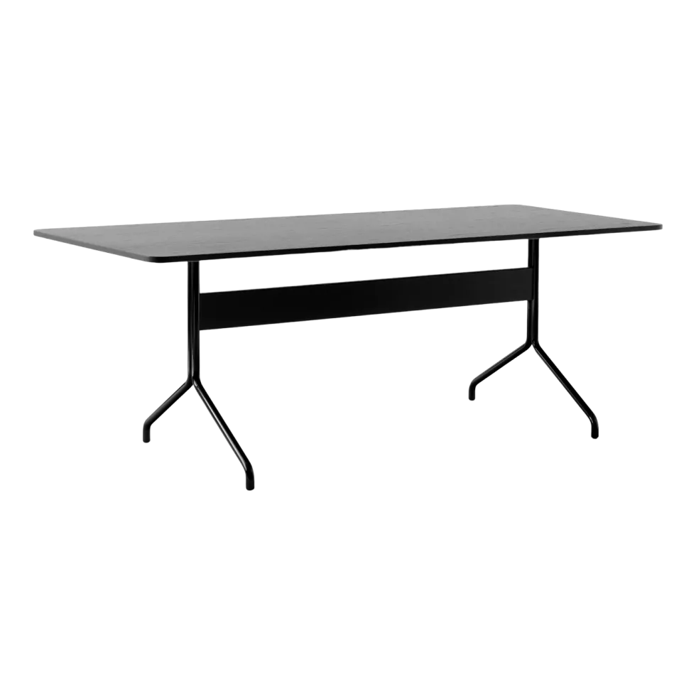 Table à manger en chêne noir et métal noir 200x90 cm Pavilion AV19 - &tradition