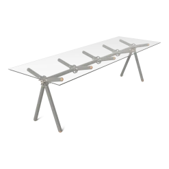 Table à manger en verre et structure en échafaudage galaxie 250cm Clavex - Maximum