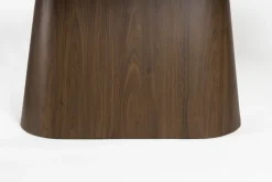 Table à manger ovale en bois de noyer et pierre blanche 200x90cm Octave - The Cool Republic