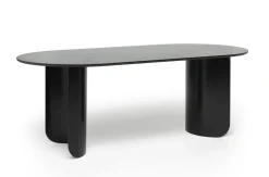 Table à manger ovale en chêne noir et acier noir 200x95x74cm Plateau - Fest Amsterdam