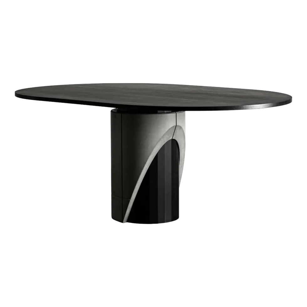 Table à manger ovale Sharp Lyon Béton