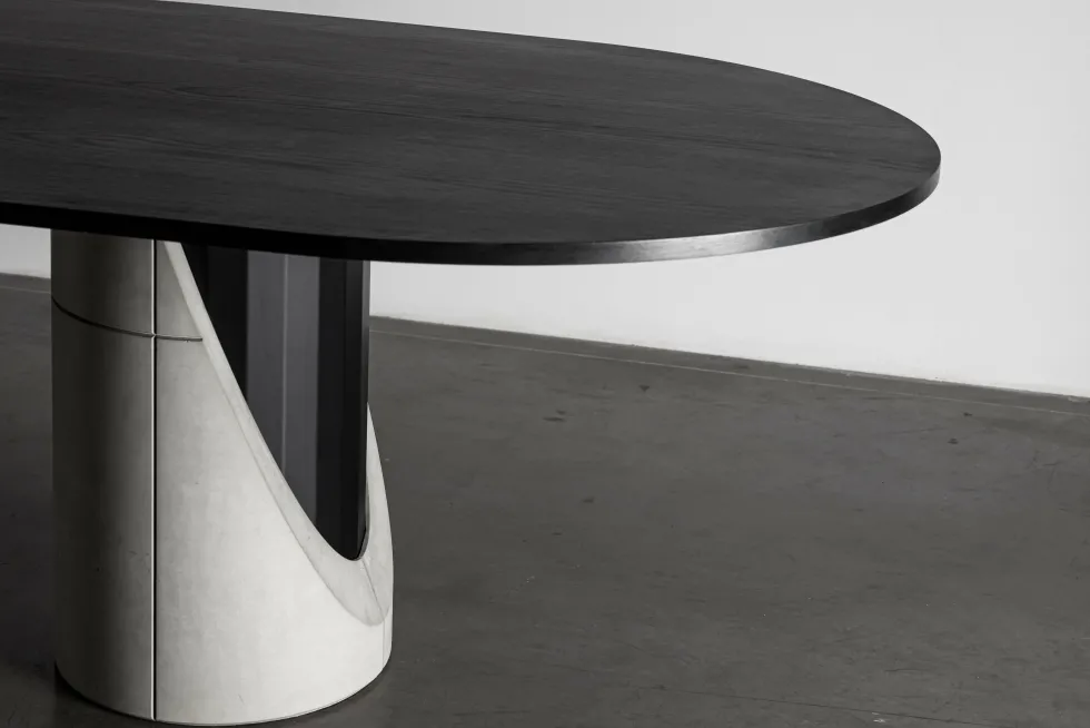 Table à manger ovale Sharp Lyon Béton