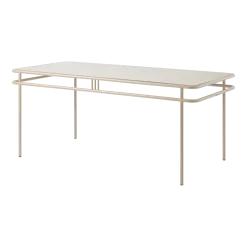 Table à manger rectangulaire en acier gris beige 180x90x76,5cm UD - Tolix