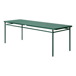 Table à manger rectangulaire en acier vert mousse 240x80x75cm T37 - Tolix