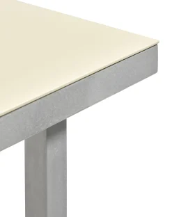 Table à manger rectangulaire en aluminium et ivoire 180x85x74cm - valerie_objects