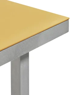 Table à manger rectangulaire en aluminium et jaune moutarde 180x85x74cm - valerie_objects