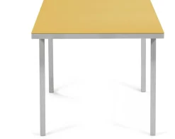 Table à manger rectangulaire en aluminium et jaune moutarde 180x85x74cm - valerie_objects