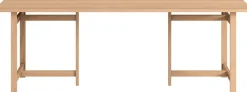 Table à manger rectangulaire en bois de chêne naturel 220x90cm - Moebe
