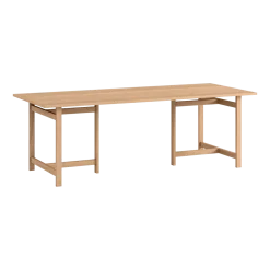 Table à manger rectangulaire en bois de chêne naturel 220x90cm - Moebe
