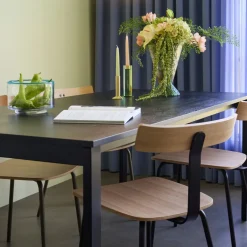 Table à manger rectangulaire en bois de chêne noir 190x90cm Hock - Hübsch