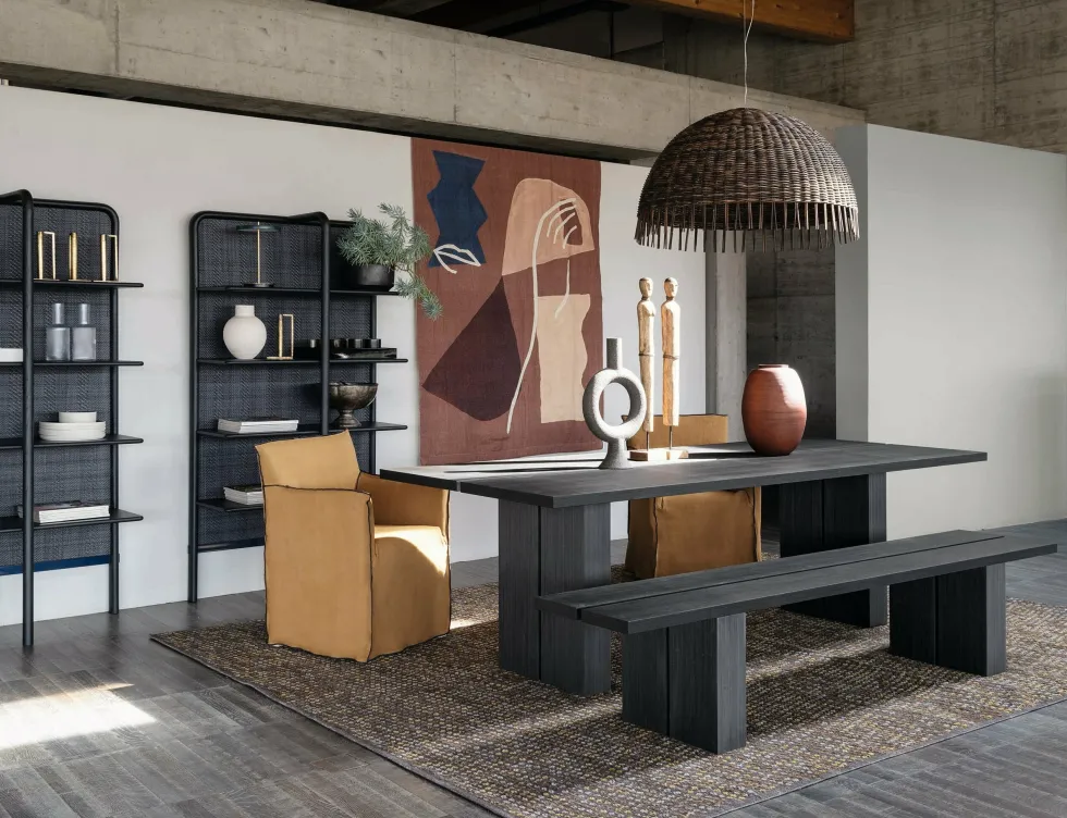 Table à manger rectangulaire en bois obsidian 240 x 100 cm Yaku 33 - Gervasoni