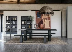 Table à manger rectangulaire en bois obsidian 240 x 100 cm Yaku 33 - Gervasoni