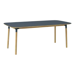 Table à manger rectangulaire en chêne et lino bleu 95 x 200 cm Form - Normann Copenhagen